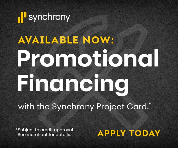 Flexible promotional financing available through Synchrony