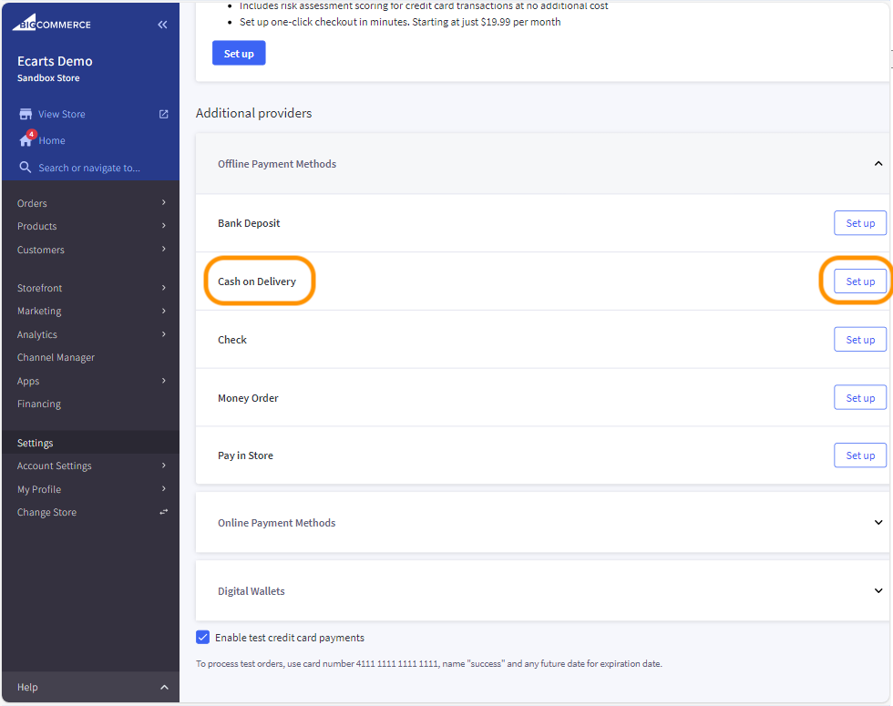 Setup any one of the unused payment methods to overwrite as Synchrony Payment
                                                                method.