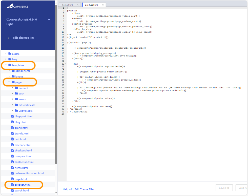 Go to templates > pages > click on
                                                                        product.html.