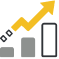 Growth trends chart icon