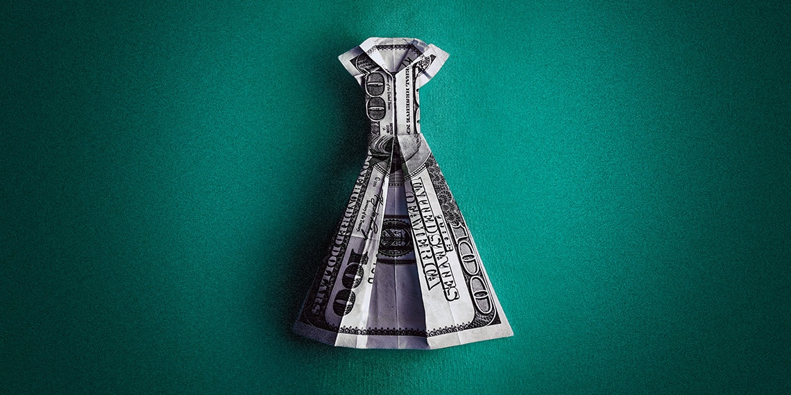 dress made of $100 bill
